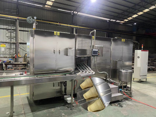 kwaliteit Stain Steel 12000pcs/H wafer Cone Baking Machine PLC gecontroleerd Fabriek